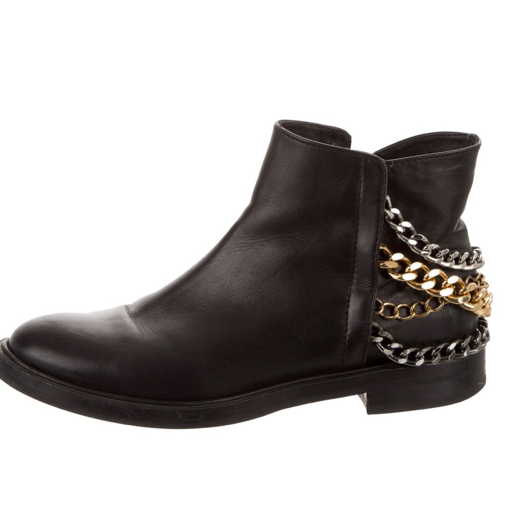 CASADEI Black and metal chain boots